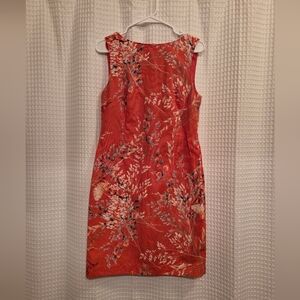 Talbots Coral Floral Shift Dress